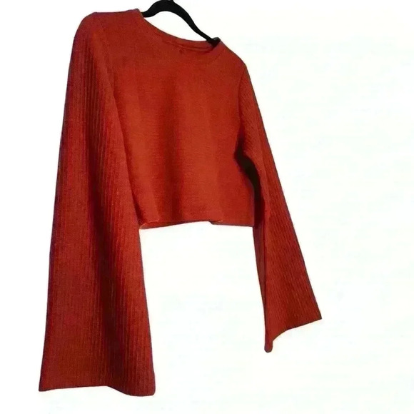 BOG Band of the Free Alize Rust Long Sleeve Crop Top, new with tags - Picture 5 of 7